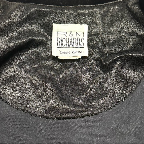 5/$15💥 R&M Richards Black Velvet Blazer Jacket Petite Karen Kwong - Picture 6 of 10